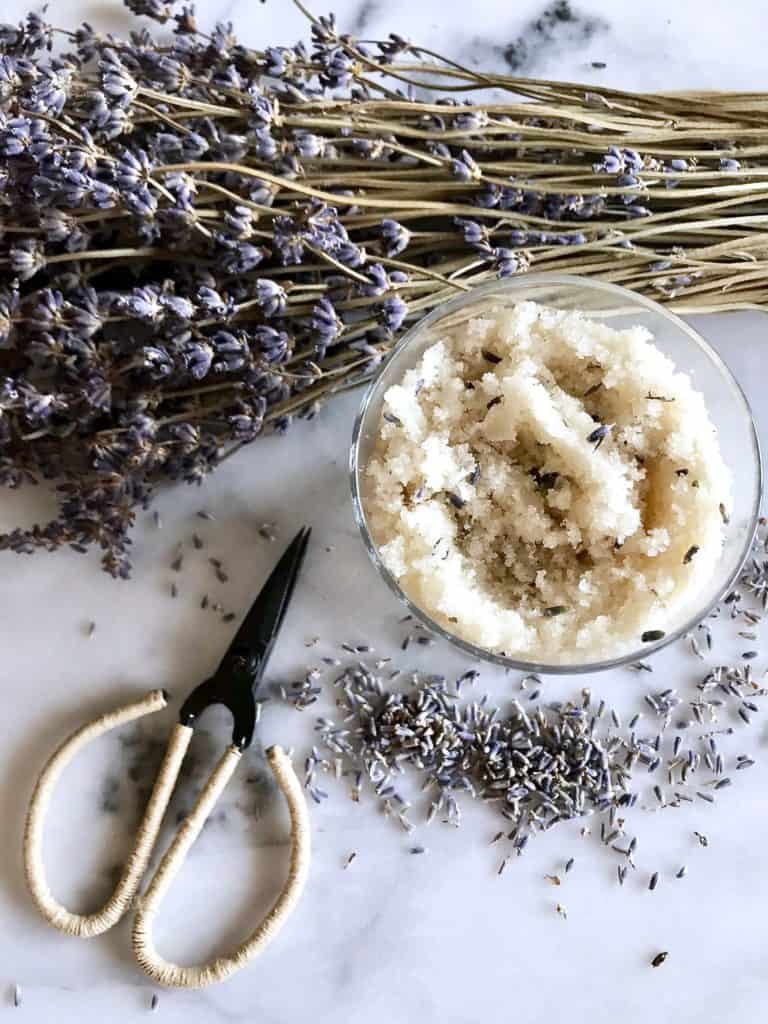 Lavendar and lemon sugar scrub